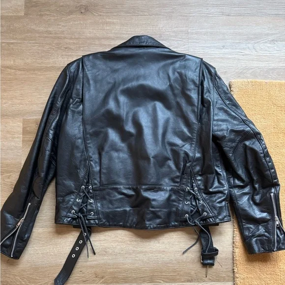 🦃Vintage Women’s Black Leather Harley-Davidson Motorcycle Medium Jacket